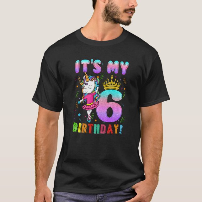 Det är mina 6e-födelsedag, 6-åriga flickor utanför t shirt (Framsida)