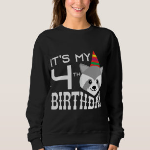 Det är mitt 4e födelsedagen 4 år gamla Raccoon Chi T Shirt