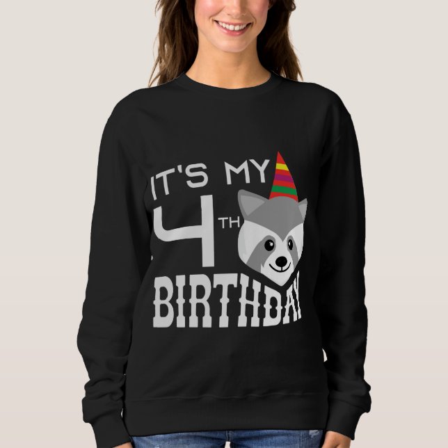 Det är mitt 4e födelsedagen 4 år gamla Raccoon Chi T Shirt (Framsida)