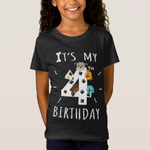 Det är mitt 4e födelsedagen Hund älskare tema 4 år T Shirt