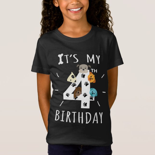 Det är mitt 4e födelsedagen Hund älskare tema 4 år T Shirt (Framsida)