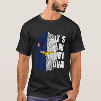 Det är mitt DNA Azores Flagga Portugal Patriotisk T Shirt
