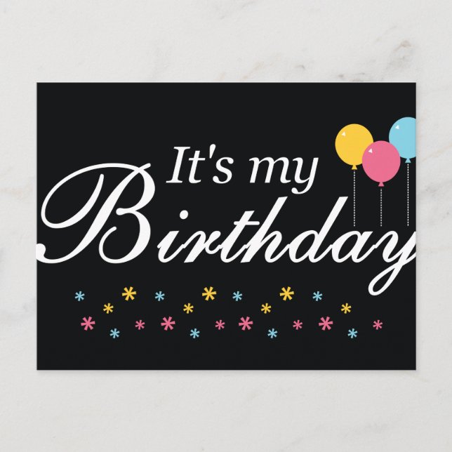 Det är mitt födelsedagsvykort vykort (Framsida)