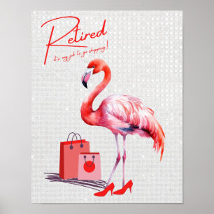 Det är mitt jobb att gå och handla! Rosa Flamingo Poster
