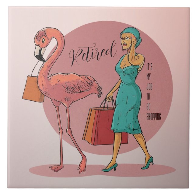 Det är mitt jobb att köpa Rosa Flamingo Kakelplatta (Framsidan)
