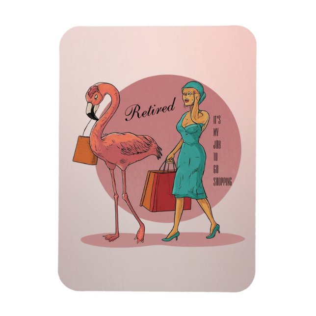 Det är mitt jobb att köpa Rosa Flamingo Magnet (Vertikal)