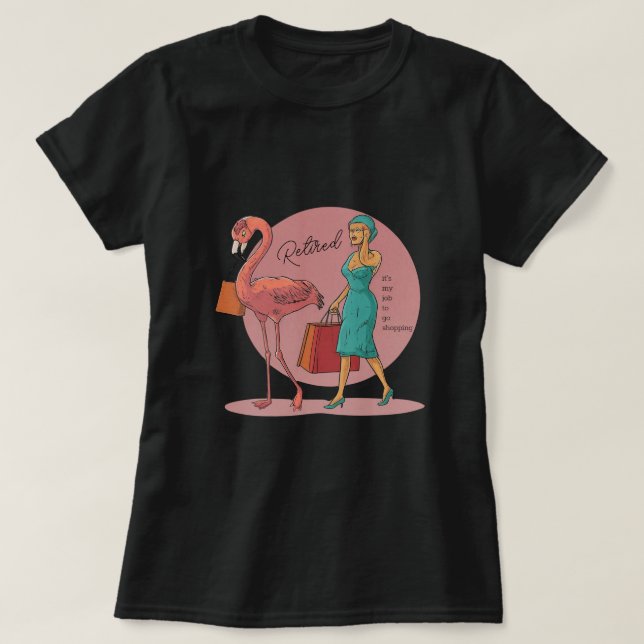 Det är mitt jobb att köpa Rosa Flamingo T Shirt (Design framsida)