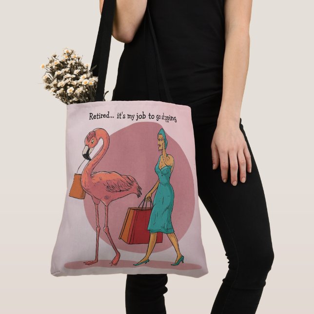 Det är mitt jobb att köpa Rosa Flamingo Tygkasse (Närbild)