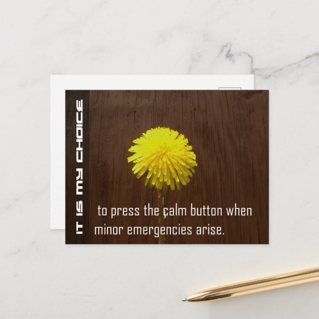 "Det är mitt val" Motiveringsbekräftelse Vykort (Fram/Back In Situ)