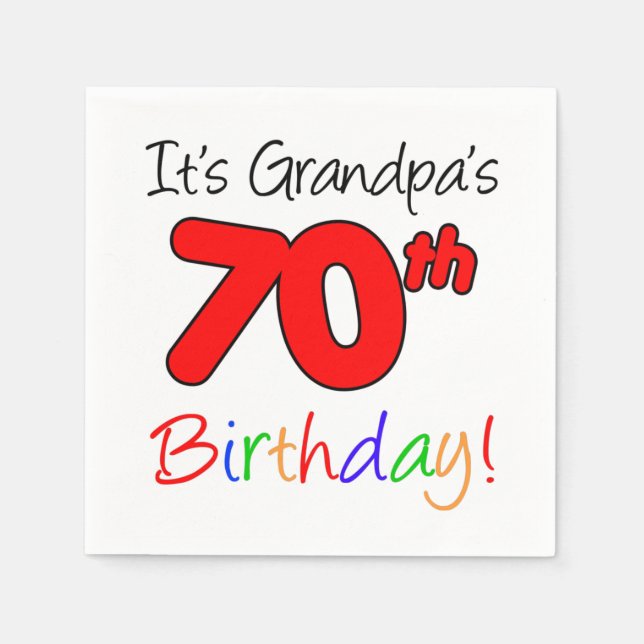 Det är morfars 70:e Födelsedagsfest Napkins Pappersservett (Framsidan)