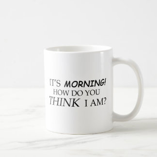 Det är morgonen, hur dig tänker I-förmiddag? Kaffemugg