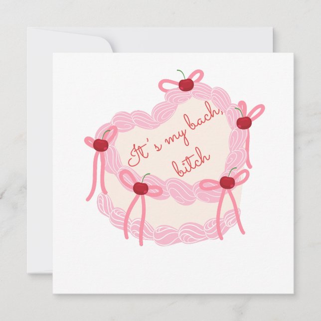 Det är My Bachelorette | Coquette Cake Brudens sid Inbjudningar (Framsida)
