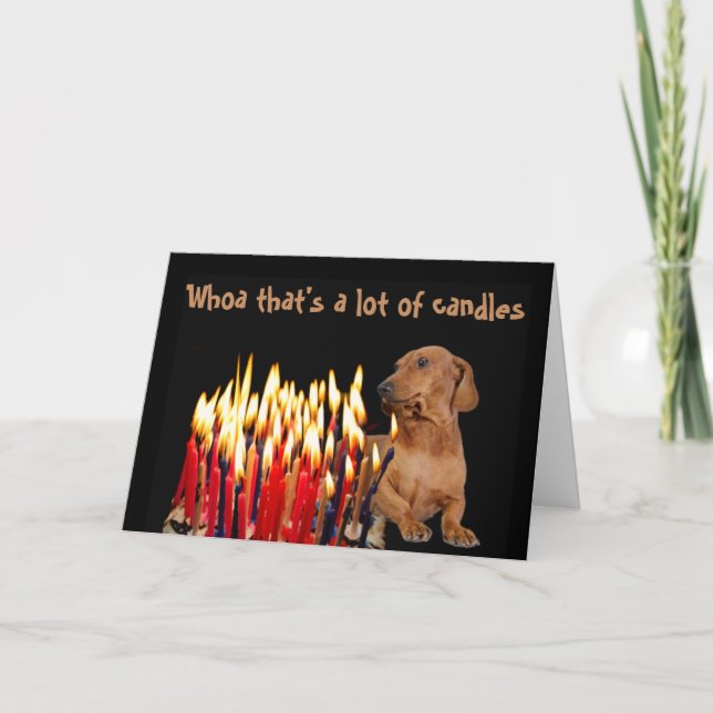 Det är mycket Candles Dashund Hund Roligt Holid Helgkort (Framsida)