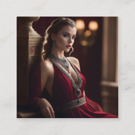 Det är något om en vacker kvinna på sig fyrkantigt visitkort