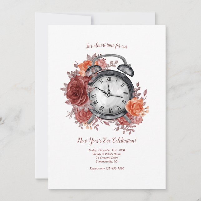 Det är nästan dags Nyårsafton Inbjudningar (Framsida)