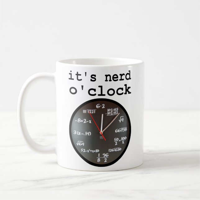 Det är Nerd O'Clock Rolig Klocka Mugg Humor (Vänster)