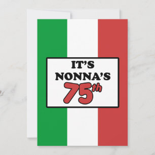 Det är Nonnas födelsedag i 75:e i italienska Flagg Inbjudningar