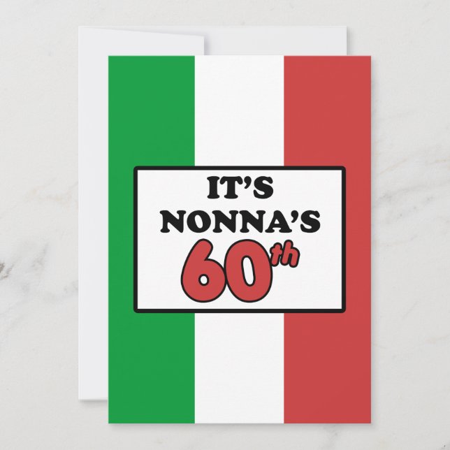 Det är Nonnas inbjudan för flagga för 60th (Framsida)