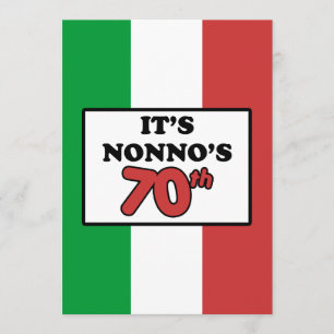 Det är Nonno 70:e födelsedagen i italienska Flagga Inbjudningar