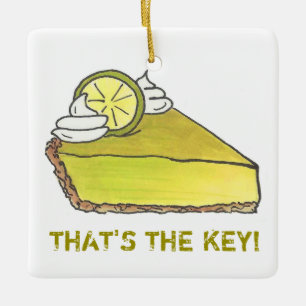 DET ÄR NYCKEL Florida Lime Paj Slice Foodie Julgransprydnad Keramik
