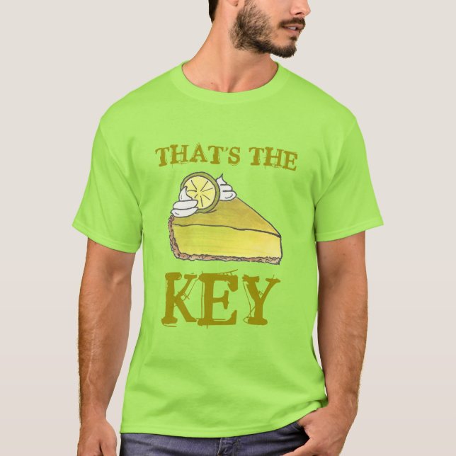 DET ÄR NYCKEL Grönt Florida Lime Paj Slice Foodie Tee Shirt (Framsida)