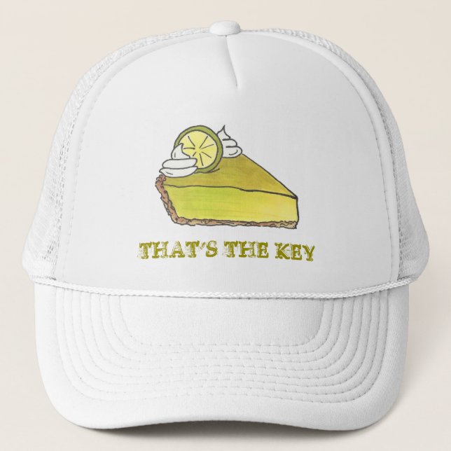 Det är Nyckel Grönt Lime Paj Slice Florida Foodie Truckerkeps (Framsida)