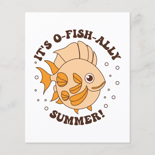 Det är O-fish-ally Summer Fish Pun Flygblad (Framsidan)