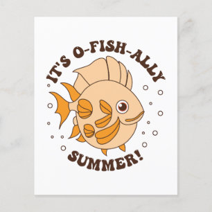 Det är O-fish-ally Summer Fish Pun Flygblad