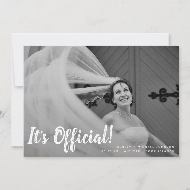Det är Officiell 2 Photo Bröllop-meddelande Inbjudningar (Framsida)