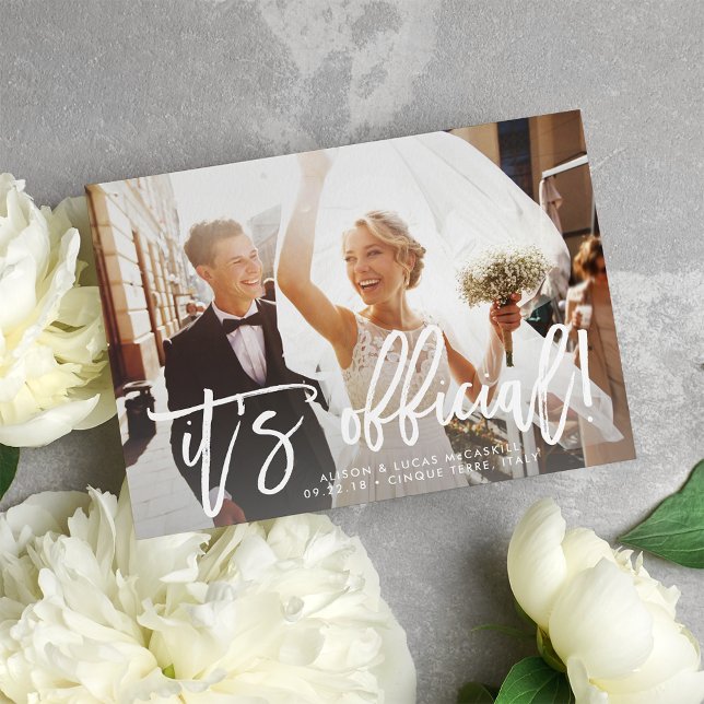 Det är Officiell Bröllop Photo Elopement-meddeland Inbjudningar (Skapare uppladdad)