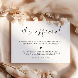 Det är Officiell Simple Bröllop Meddelande
