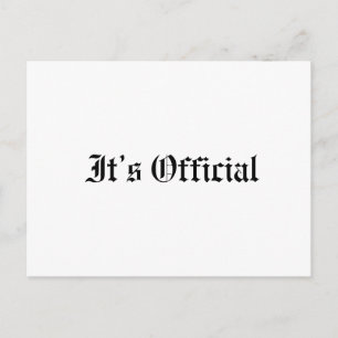 Det är Officiellen Rustic Gothic Bröllop Meddelande Vykort