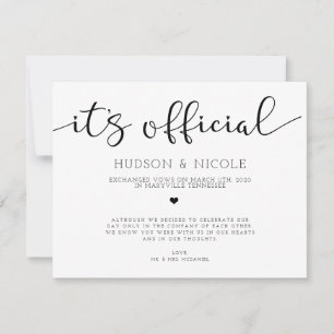 Det är officiellt Bröllopsannonsering efter ett kä Meddelande