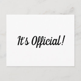 Det är officiellt! Bröllopsannonsering för bortrös Meddelande Vykort