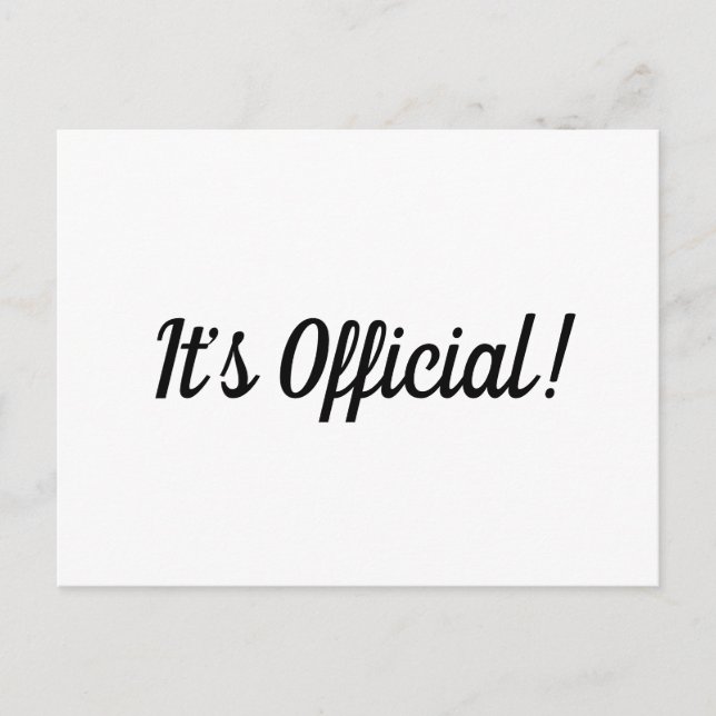 Det är officiellt! Bröllopsannonsering för bortrös Meddelande Vykort (Framsida)