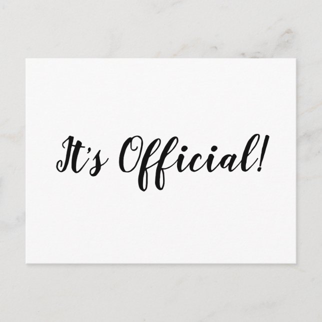 Det är officiellt! Bröllopsannonseringskort för fö Meddelande Vykort (Framsida)