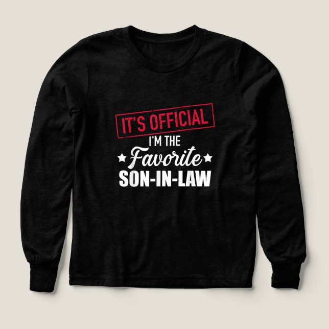 Det är officiellt jag är den mest älskade svärsone t shirt (Design framsida)