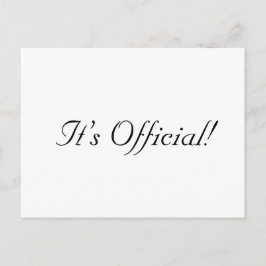 Det är officiellt! Rustik enkel bröllopsannons Meddelande Vykort