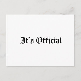 Det är officiellt Rustik gotisk bröllop Meddelande Vykort