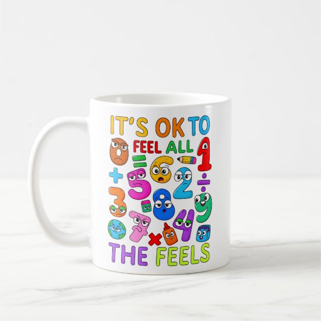 Det är OK att känna alla känslor Maths-mugg Kaffemugg (Vänster)