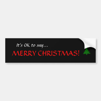 "Det är OK att säga... GOD JUL!" Klistermärke på s