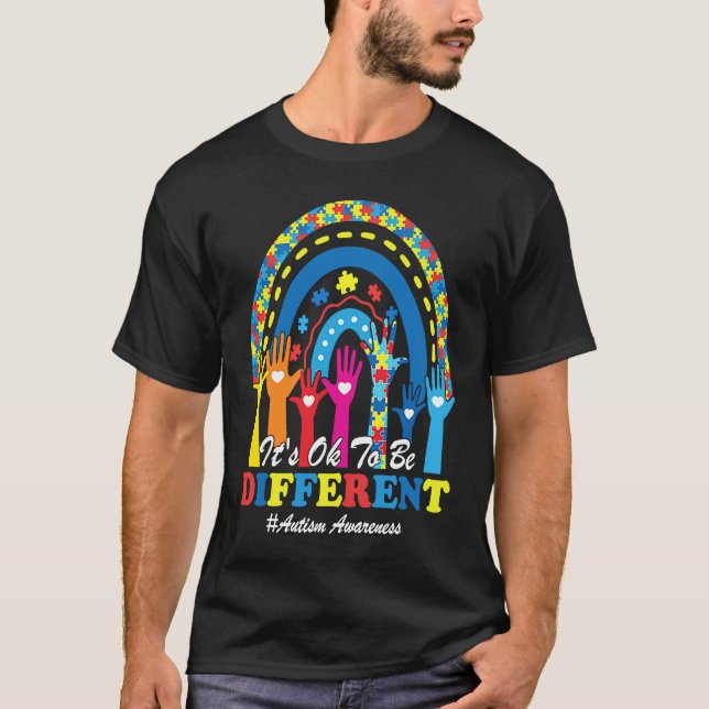 Det är ok att vara annorlunda Autism Acceptans Leo T Shirt (Framsida)
