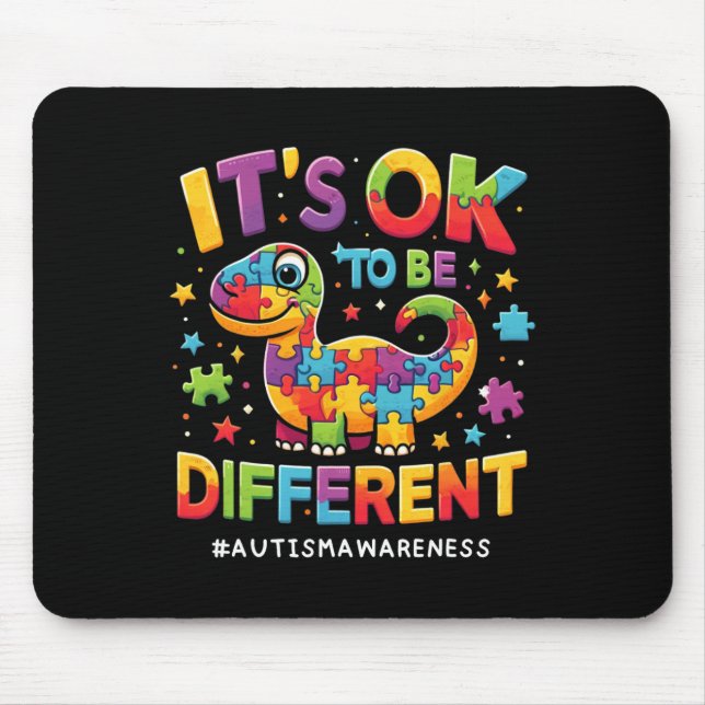 Det är ok att vara annorlunda Autism Acceptans Söt Musmatta (Framsidan)