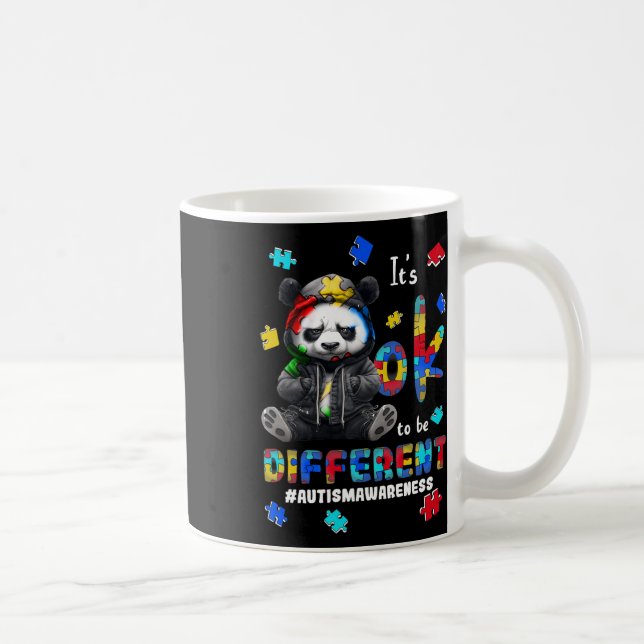 Det är ok att vara annorlunda Autism Panda Kaffemugg (Höger)