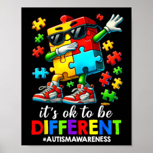 Det är ok att vara annorlunda Dabbing Pussel Autis Poster