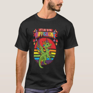 Det är OK att vara annorlunda Drakälskare Autismme T Shirt