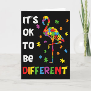 Det är ok att vara annorlunda Flamingo Autism Acce Kort
