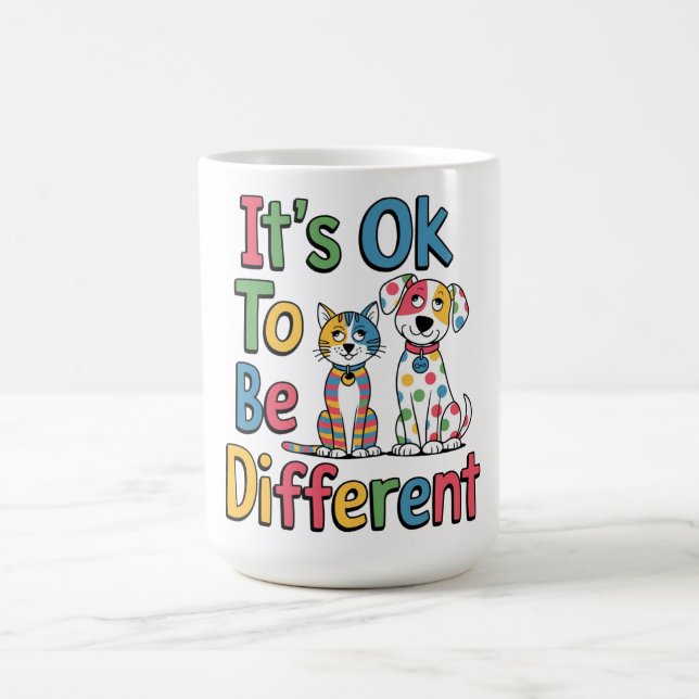Det är ok att vara annorlunda kaffemugg (Center)