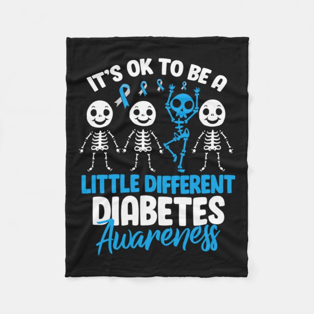 Det är ok att vara lite annorlunda Diabetesmedvete Fleecefilt (Framsidan)