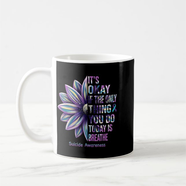 Det är okej Andas medvetenhet design Kaffemugg (Vänster)
